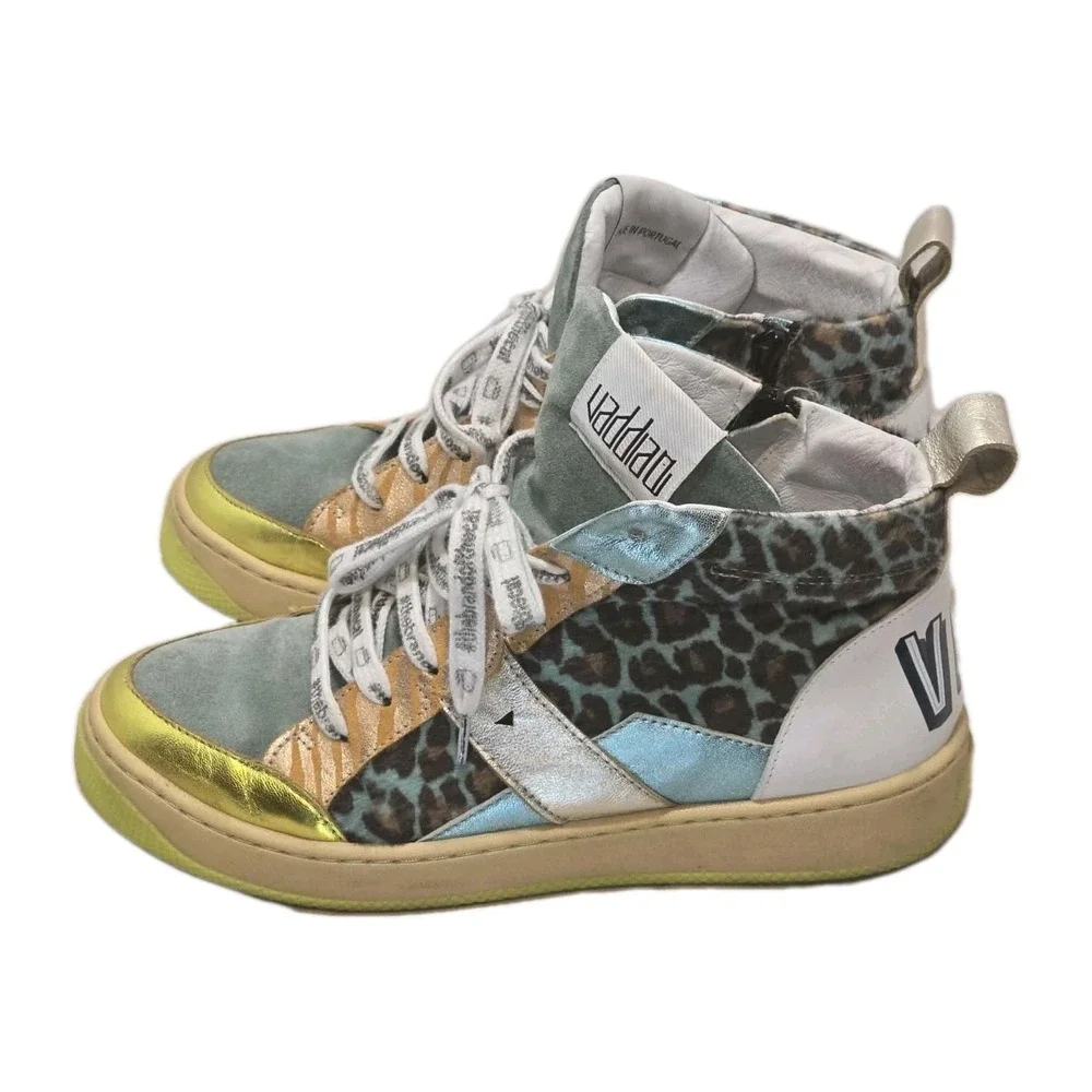 Vaddia Leopard High Top Sneakers Used Women's EU 39 Streetwear Y2K‎ 8.5